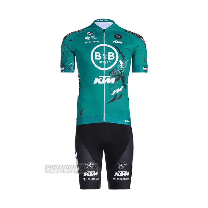 2022 Cycling Jersey Vital Concept-BB Hotels Light Green Short Sleeve and Bib Short
